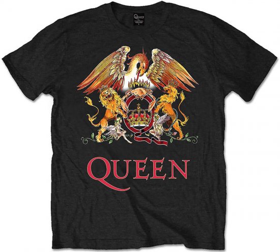 Queen Classic Crest T-shirt Black - Magliette - Magliette Uomo Taglie Forti