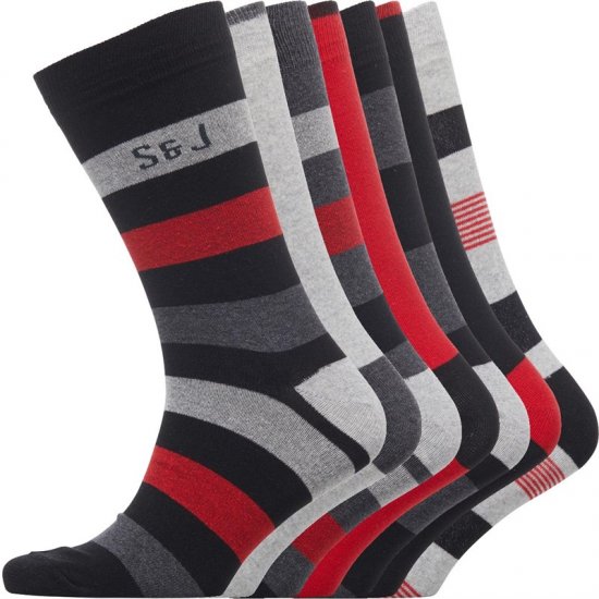Smith & Jones Red line 7-pack Socks - Intimo & costumi da bagno - Intimo Taglie Forti Uomo
