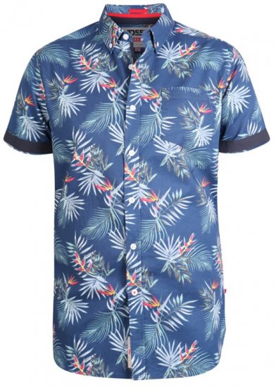 D555 Reuben Hawaii Shirt Navy - Camicie - Camicie Taglie Forti Uomo