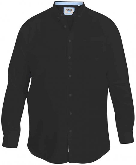 D555 Richard Long Sleeve Oxford Shirt Black - Camicie - Camicie Taglie Forti Uomo