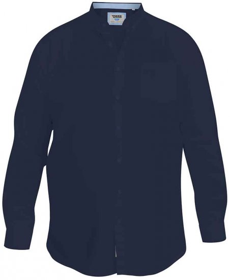D555 Richard Long Sleeve Oxford Shirt Navy - Camicie - Camicie Taglie Forti Uomo