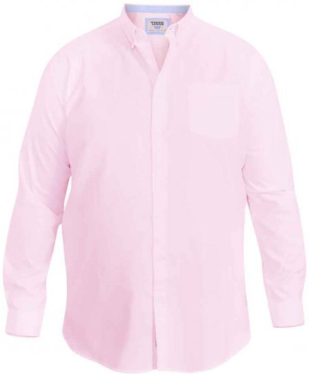 D555 Richard Long Sleeve Oxford Shirt Pink - Camicie - Camicie Taglie Forti Uomo