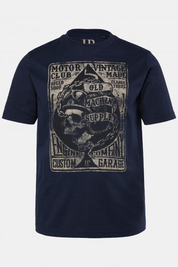 JP1880 T-Shirt Short Sleeve Skull Chest Print Navy - Magliette - Magliette Uomo Taglie Forti