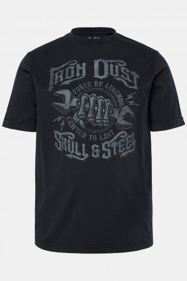 JP1880 T-Shirt Short Sleeve Chest Print Black - Magliette - Magliette Uomo Taglie Forti