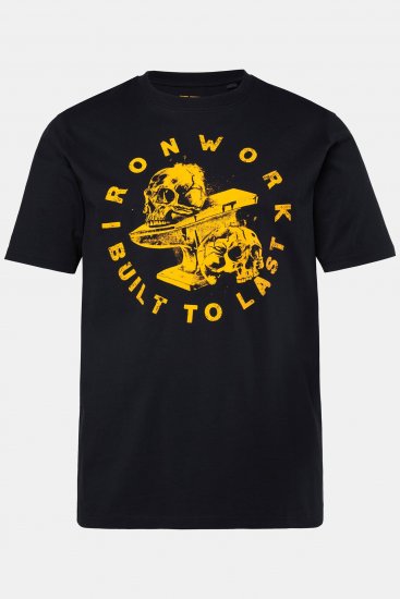 JP1880 T-Shirt Short Sleeve Chest Print Skulls Black - Magliette - Magliette Uomo Taglie Forti