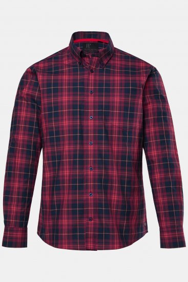JP1880 Checked Shirt Long Sleeve Red - Camicie - Camicie Taglie Forti Uomo