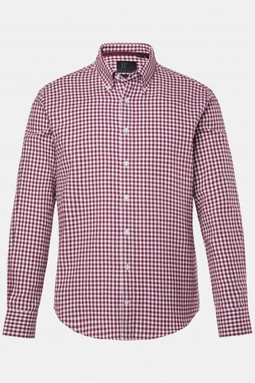 JP1880 Checked Flannel Shirt Long Sleeve Light Red - Camicie - Camicie Taglie Forti Uomo