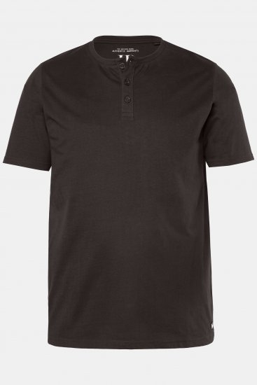 JP1880 Henley Basic T-Shirt with Buttons Brown - Magliette - Magliette Uomo Taglie Forti