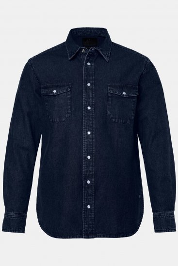 JP1880 Denim Shirt Flexnamic Long Sleeve Navy - Camicie - Camicie Taglie Forti Uomo
