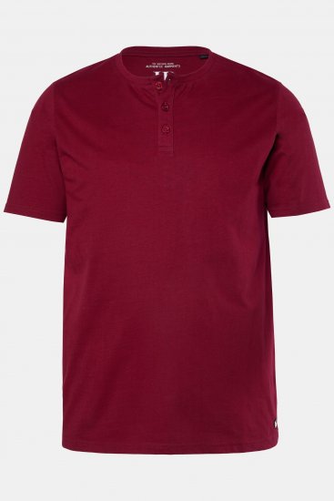 JP1880 Henley Basic T-shirt with Buttons Red - Magliette - Magliette Uomo Taglie Forti