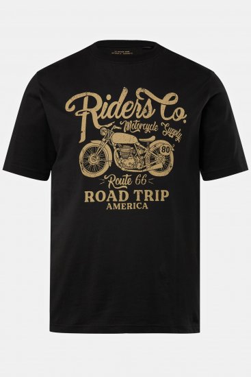 JP1880 T-Shirt Motorcycle Print Black - Magliette - Magliette Uomo Taglie Forti