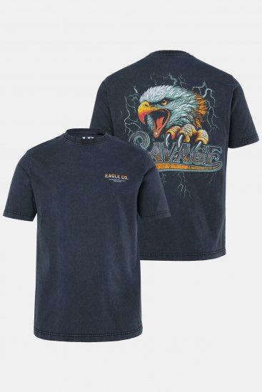 JP1880 T-Shirt Short Sleeve Back Print Vintage Black - Magliette - Magliette Uomo Taglie Forti