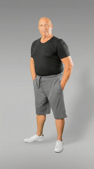 20 Nodi Scirocco Short Leg Sports Pants in Combed Cotton Jersey Grey - Pantaloni & pantaloncini tuta - Pantaloni Tuta Uomo Taglie Forti