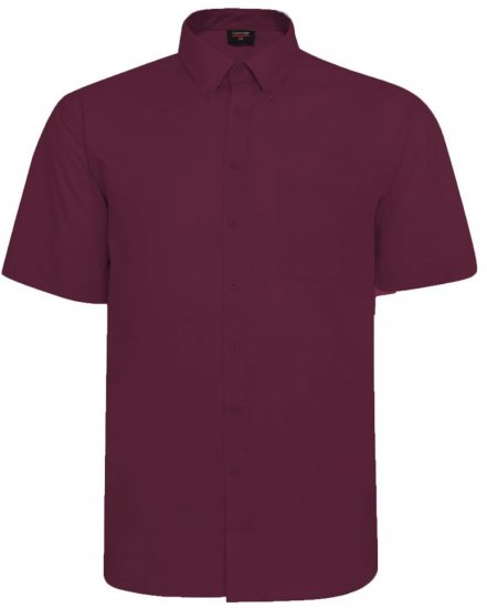 Espionage SH149 camicia a maniche corte rosso vino - Camicie - Camicie Taglie Forti Uomo