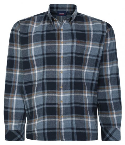 Espionage SH394 Camicia a quadri spazzolata airforce/blu navy - Camicie - Camicie Taglie Forti Uomo