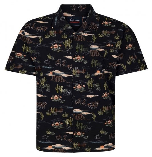 Espionage SH463 Prairie Camicia stampata multi - Camicie - Camicie Taglie Forti Uomo