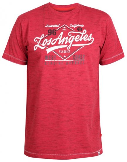 D555 Shelton T-shirt Red - Magliette - Magliette Uomo Taglie Forti
