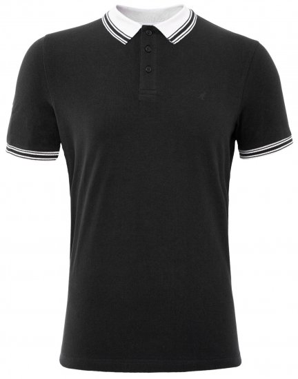 Kangol Shipley Polo Black - Polo - Polo Uomo Taglie Forti