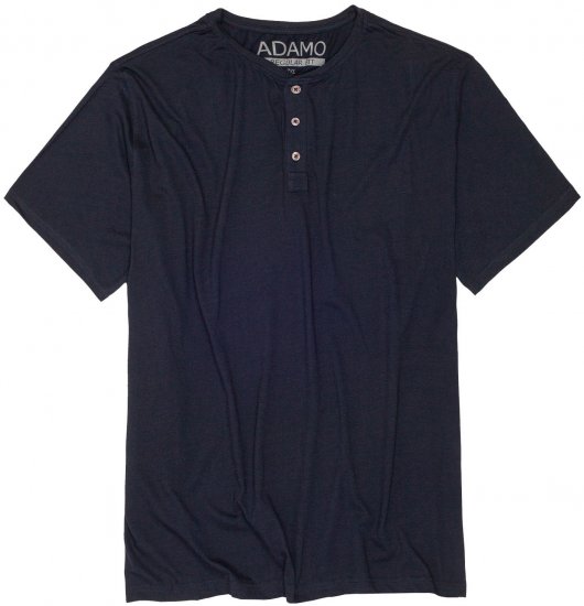 Adamo Silas Regular fit Serafino T-shirt Navy - Magliette - Magliette Uomo Taglie Forti