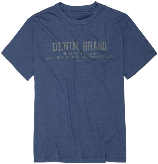 Adamo Simon Regular fit Printed T-shirt Denim Blue - Magliette - Magliette Uomo Taglie Forti
