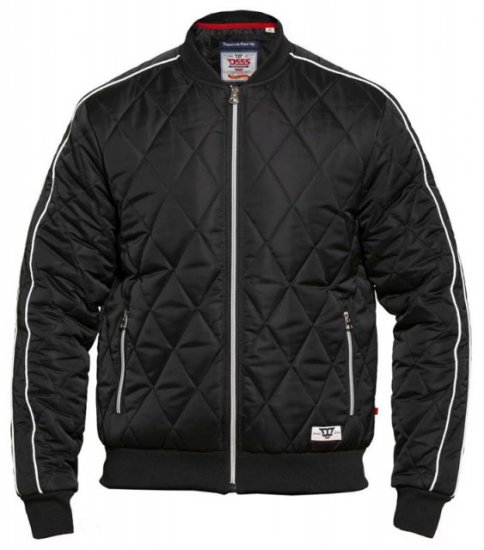 D555 Skipton Quilted Bomber Jacket Black - Giubbotti - Giubbotti Uomo Taglie Forti