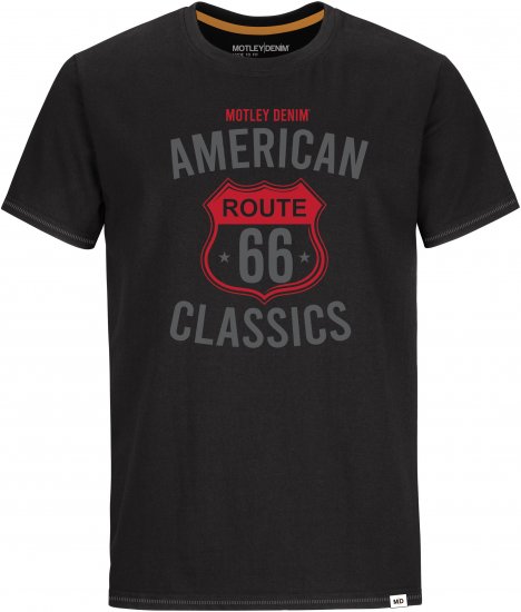 Motley Denim Spalding T-Shirt Black - Magliette - Magliette Uomo Taglie Forti