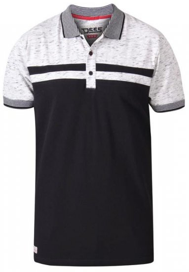 D555 Spider Cut And Sew Jersey Polo Black - Polo - Polo Uomo Taglie Forti