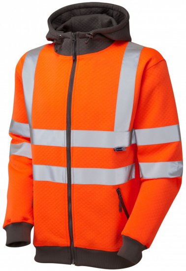 Leo Saunton Hooded Sweatshirt Hi-Vis Orange - Abbigliamento da lavoro - Abbigliamento da Lavoro Taglie Forti Uomo