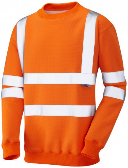 Leo Winkleigh Crew Neck Sweatshirt Hi-Vis Orange - Abbigliamento da lavoro - Abbigliamento da Lavoro Taglie Forti Uomo