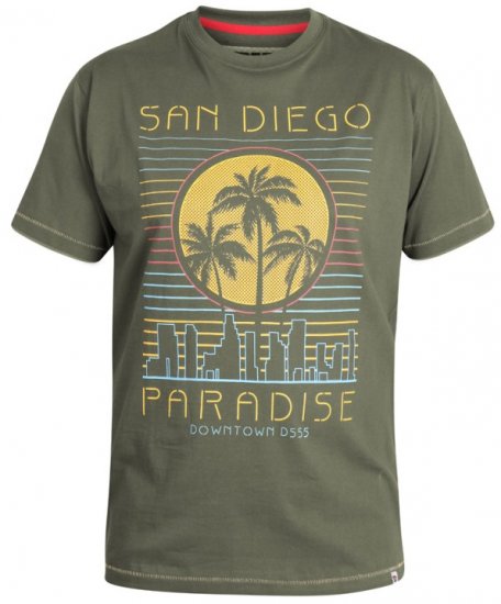 D555 Stanley T-shirt Khaki - Magliette - Magliette Uomo Taglie Forti