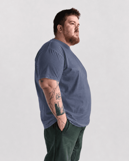 Motley Denim Stockholm T-shirt Light Indigo - Magliette - Magliette Uomo Taglie Forti