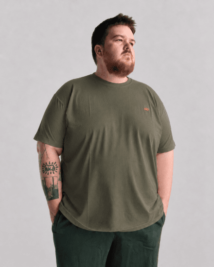Motley Denim Stockholm T-shirt Dark Khaki - Magliette - Magliette Uomo Taglie Forti