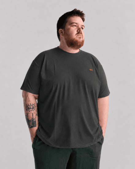 Motley Denim Stockholm T-shirt Charcoal - Magliette - Magliette Uomo Taglie Forti
