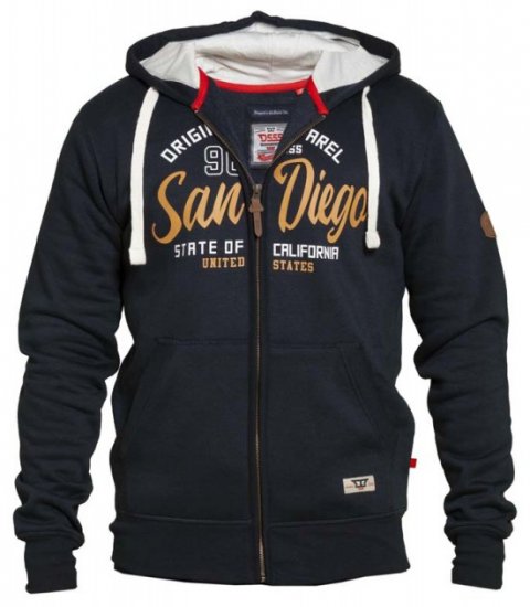 D555 Stockton Hoodie Navy - Felpe & felpe con cappuccio - Felpe & Felpe con Cappuccio Uomo Taglie Forti