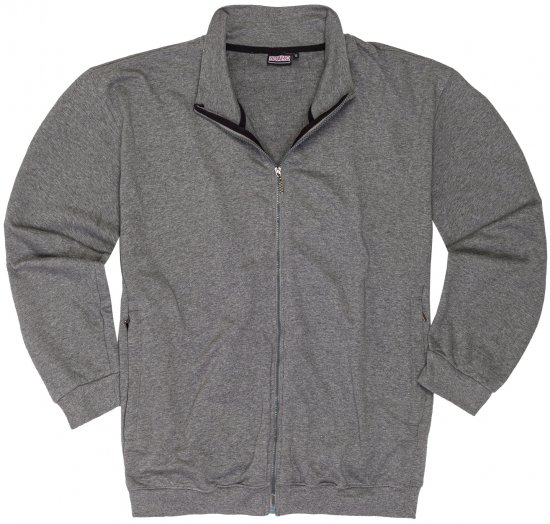 Adamo Athen Sweat Jacket with Full Zipper Grey - Felpe & felpe con cappuccio - Felpe & Felpe con Cappuccio Uomo Taglie Forti