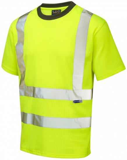 Leo Newport Comfort T-shirt Hi-Vis Yellow - Abbigliamento da lavoro - Abbigliamento da Lavoro Taglie Forti Uomo