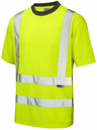Leo Braunton Coolviz T-shirt Hi-Vis Yellow - Abbigliamento da lavoro - Abbigliamento da Lavoro Taglie Forti Uomo