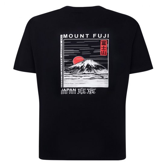 Espionage T422 T-shirt Stampata Mount Fuji Blu Navy - Magliette - Magliette Uomo Taglie Forti