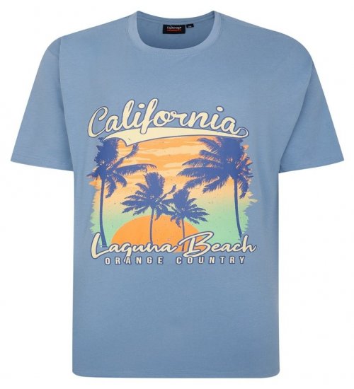 Espionage T425 Laguna Beach T-shirt stampata blu - Magliette - Magliette Uomo Taglie Forti