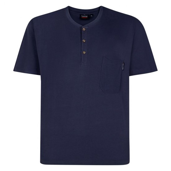Espionage T447 Grandad Tee Nero - Magliette - Magliette Uomo Taglie Forti