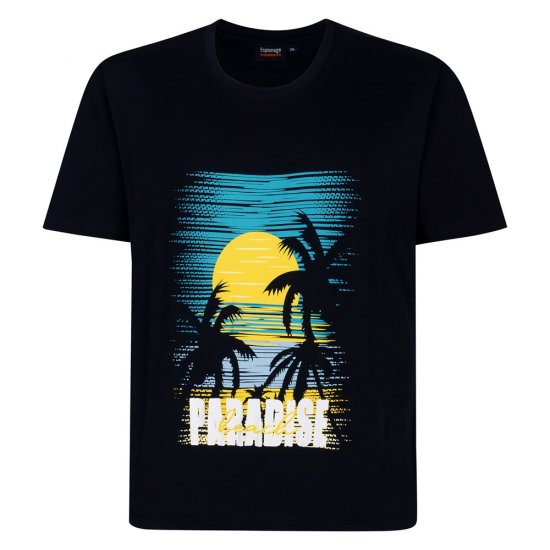 Espionage T448 paradise t-shirt stampata blu navy - Magliette - Magliette Uomo Taglie Forti