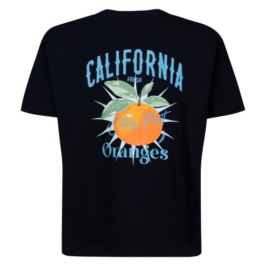 Espionage T449 California Oranges T-shirt stampata blu navy - Magliette - Magliette Uomo Taglie Forti