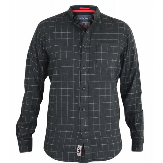 D555 Taylor Long Sleeve Shirt Charcoal - Camicie - Camicie Taglie Forti Uomo