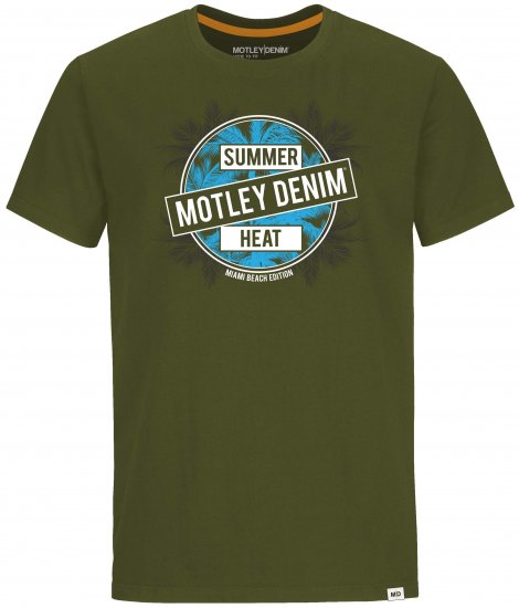 Motley Denim T-shirt Telford Dark Khaki - Magliette - Magliette Uomo Taglie Forti