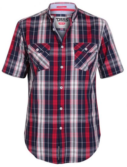 D555 Terell Shirt Navy/Red - Camicie - Camicie Taglie Forti Uomo