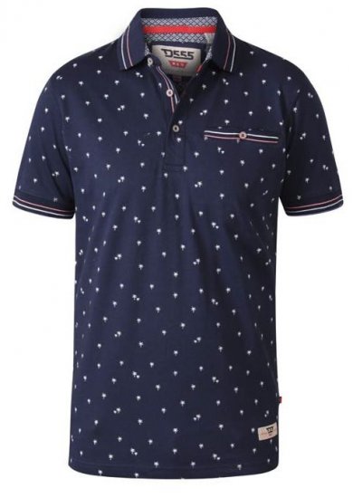 D555 Thames Polo With Chest Pocket Navy - Polo - Polo Uomo Taglie Forti