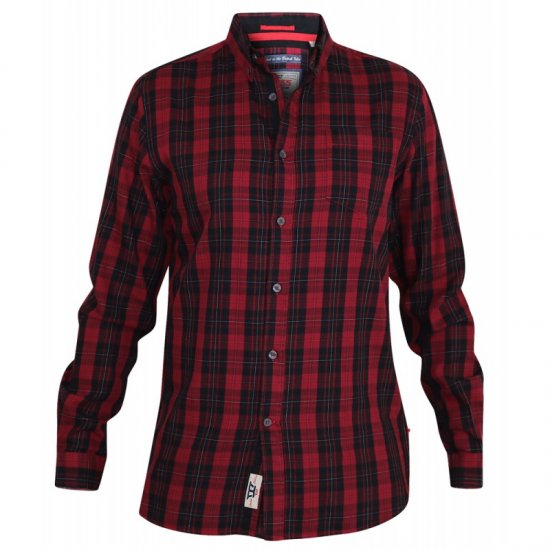 D555 Theo Long Sleeve Check Shirt - Camicie - Camicie Taglie Forti Uomo