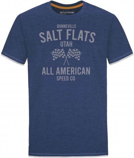 Motley Denim THIRSK T-shirt Dark Indigo - Magliette - Magliette Uomo Taglie Forti
