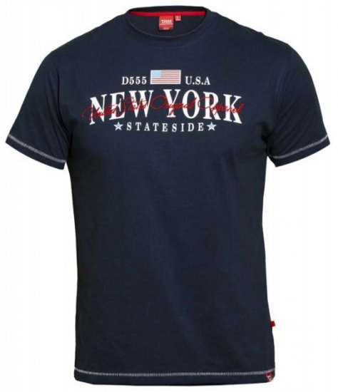 D555 Thornton Embroidery T-shirt Navy - Magliette - Magliette Uomo Taglie Forti