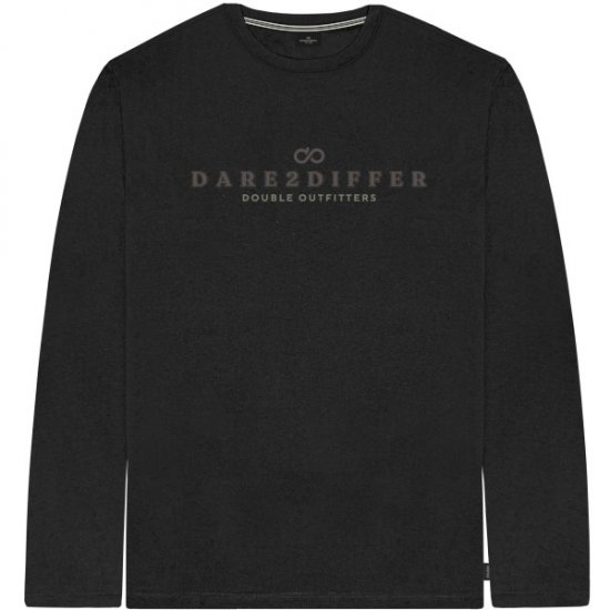 Double Outfitters TS-9172 Long Sleeve T-Shirt Print Black - Magliette - Magliette Uomo Taglie Forti